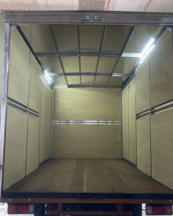 The empty cargo area inside a 15ft box lorry