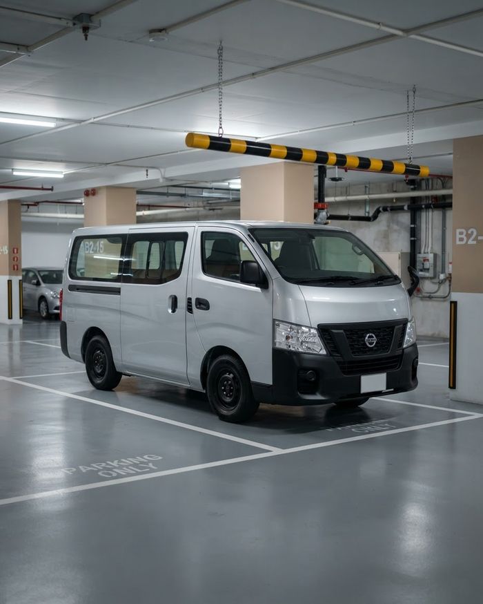 A silver 2.4m van